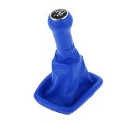 INFINAUTO 5 Speed Manual Gear Shifter Knob with Cover, Automotive Gearbox Stick Shifter Lever Knob for VW Bora 1999-2005 Plastic Faux Leather Blue Black, 1 Pc