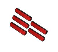 INFINAUTO 5pcs 3.66"x0.83" Universal Reflector - Oval Motorcycle Bike Safety Reflector Increase Visibility and Safety on the Road - Plastic Red Stylish Design