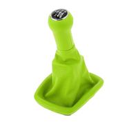 INFINAUTO 6 Speed Manual Gear Shifter Knob with Cover, Automotive Gearbox Stick Shifter Lever Knob for VW Bora 1999-2005 Plastic Faux Leather Green Black, 1 Pc