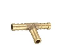 INFINAUTO 8mm Brass Barb Hose Fitting Tee T 3 Way Barbed Connector Air Water Fuel Gas Stylish Design