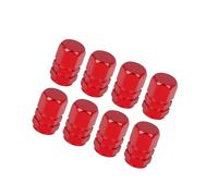 INFINAUTO 8pcs Red Tire Stem Valve Caps Wheel Valve Covers for Car Bike Durable Material Stylish Design