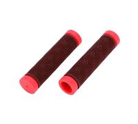 INFINAUTO Bike Handlebar Grips Covers, 130mm Bicycle End Grips Protector Rubber Pink Wine Red, Non-Slip 1 Pair