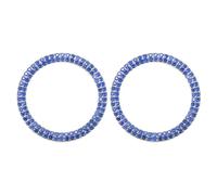 INFINAUTO Bling Car Engine Start Stop Button Cover, Car One Click Push Start Button Ring Sticker Faux Crystal Rhinestone Ignition Button Trim Deep Blue, 2 Pcs