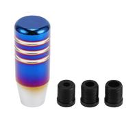 INFINAUTO Car Gear Shift Knob, 13cm Universal for Automatic and Manual Vehicle Gear Shifter Knob with 3 Adapter Aluminum Alloy Burnt Blue Silver Tone, 1 Set