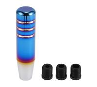 INFINAUTO Car Shift Knob, 13cm Universal for Automatic and Manual Vehicle Gear Shifter Knob with 3 Adapter Aluminum Alloy Burnt Blue Silver Tone, 1 Set