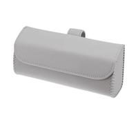INFINAUTO Car Sunglasses Case Magnetic Universal Car Visor Eyeglasses Holder Storage Box Leather Gray 17x7.5cm 1 Pcs