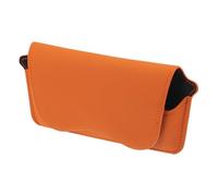 INFINAUTO Car Sunglasses Case Magnetic Universal Car Visor Eyeglasses Holder Storage Box Microfiber Leather Orange 19x8.5cm 1 Pcs