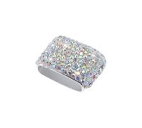 INFINAUTO Car Sunglasses Clip Universal Eyeglasses Protective Storage Clip Aluminum Alloy Polymer Clay Rhinestone Multicolor 0.98"x0.67" 1 Pc
