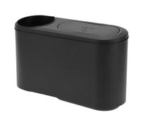 INFINAUTO Car Trash Can Front Rear Seats 9.1" Length 3.2" Width 5.1" Height Auto Trash Bin with Cup Holder Plastic Black Hanging