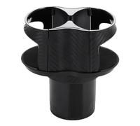INFINAUTO Cup Holder, 2.36" Car Center Console Armrest Add-On Cup Holder Plastic Carbon Fiber Pattern Black Silver Tone, 1 Pc