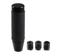 INFINAUTO Cylinder Shift Knob, 13cm Universal for Automatic and Manual Vehicle Gear Shifter Knob with 3 Adapter Aluminum Alloy Black, 1 Set