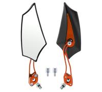 INFINAUTO Motorcycle Rear View Mirrors Bar End Side Mirrors Mount Aluminum Alloy Plastic Black Orange Adjustable M8/M10 Prismatic Shape
