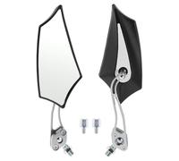 INFINAUTO Motorcycle Rear View Mirrors Bar End Side Mirrors Mount Aluminum Alloy Plastic Black White Adjustable M8/M10 Prismatic Shape