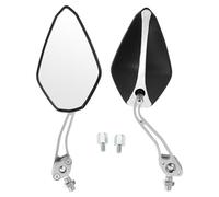 INFINAUTO Motorcycle Rear View Mirrors Bar End Side Mirrors Mount Aluminum Alloy Plastic Black White Silver Tone Adjustable M8/M10 Prismatic Shape