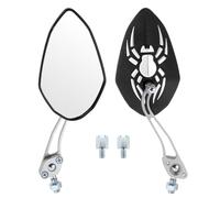 INFINAUTO Motorcycle Rear View Mirrors Bar End Side Mirrors Mount Aluminum Alloy Plastic White Adjustable M8/M10 Prismatic Shape