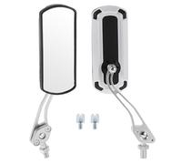 INFINAUTO Motorcycle Rear View Mirrors Bar End Side Mirrors Mount Aluminum Alloy Plastic White Silver Tone Adjustable M8/M10 Square Shape