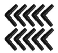 INFINAUTO Plastic Hose Barb Fittings, 3/16" L Shaped 2 Way Barb Fitting Plastic Black, 10 Pcs