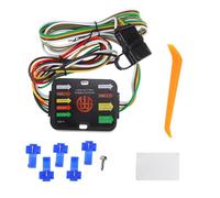 INFINAUTO Powered 3-to-2 Wire Splice-in Trailer Tail Light Converter, Vehicle 4-Pin Wiring Harness Multi-Function W/ 10-amp Fuse Black, 1 Set