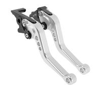 INFINAUTO Short Brake Clutch Levers for Honda CBR500R 2013-2021 6 Position Adjustable Motorcycle Handlebar Brake Lever Aluminum Alloy Solid Silver Tone 1 Pair