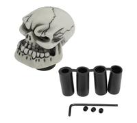 INFINAUTO Skull Shift Knob, 7cm Universal for Automatic and Manual Vehicle Gear Shifter Knob with 4 Adapter Resin White, 1 Set