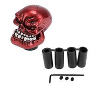 INFINAUTO Skull Shift Knob, 7cm Universal for Automatic and Manual Vehicle Gear Shifter Knob with 4 Adapter Resin Red, 1 Set
