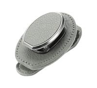 INFINAUTO Sunglasses Holder for Car, Sunglasses Clip Eyeglass Holder Car Visor Accessories Universal for SUV Truck Van Cowhide Gray, 1 Pc