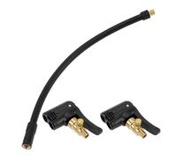 INFINAUTO Tire Inflator Extension Tube 10.24inch 7.8mm ID for Car Motorcycle Bicycle Air Pump Extend Hose Adapter Tire Valve with Deflatable Air Chuck Rubber Black Durable