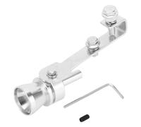 INFINAUTO Turbo Sound Exhaust Muffler Pipe Whistle, Rear Tailpipe M Car Motorcycle Roar Maker Aluminum Silver Tone, 1 Set