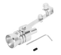 INFINAUTO Turbo Sound Muffler Pipe Whistle, Rear Tailpipe L Car Motorcycle Roar Maker Aluminum Silver Tone, 1 Set