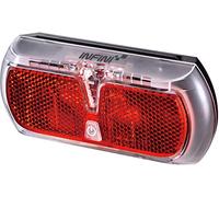 Infini Apollo rear carrier light, AA battery powered Black / Red