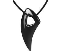 INFINIONLY Mens Boys Vintage Stainless Steel Wolf Tooth Necklace Fashion Black Dog Tooth Pendant with Chain for Teenagers