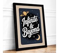 Infinite and Beyond Vintage Framed Wall Art Print A2 Black