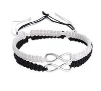 Infinite Best Friends Bracelet, Infinity Symbol Friendship Bracelet - Infinity Distance Braid Handcrafted His and Hers Bracelet | Glossy Number 8 Shape Pair Handmade His and Hers Bracelet