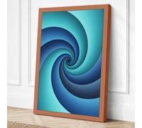 Infinite Blue Spiral Canvas Wall Art Print 18x12 Inch