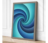 Infinite Blue Spiral Canvas Wall Art Print 24x16 Inch (61 x 41 cm)