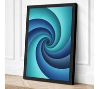 Infinite Blue Spiral Canvas Wall Art Print 30x20 Inch