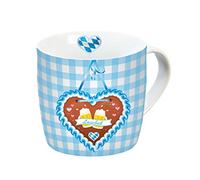 infinite by GEDA LABELS 12688 Oktoberfest with Rascal Design China Mug With Handle, Blue/White, 11.5 x 9.5 x 9 cm