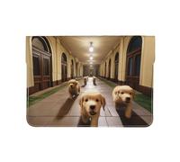 Infinite Corridor Puppy Premium Leather Laptop Sleeve for MacBook Air 13 Inch | Full-Print PU Leather Protective Case | Stylish Laptop Bag for Women & Men