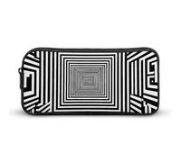 Infinite Maze Spinning Hypnotic Geometric Cosmetic Bag Makeup Organizer Pencil Case Large Capacity Pouch for Travel
