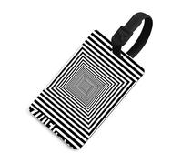 Infinite Maze Spinning Hypnotic Geometric Luggage Tag Travel Suitcase Identify Labels Baggage Handbag Tags with Name Card