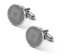 Infinite Maze Spinning Hypnotic Geometric Men's Cufflinks Tuxedo Cuff Links Dress Shirt Tie Accessories for Business Weddings