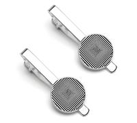 Infinite Maze Spinning Hypnotic Geometric Men's Tie Clips Necktie Bar Pinch Clip Set of 2 Formal Business Wedding Accessories
