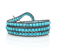Infinite Memories Layered Leather Handmade Bracelet Boho Bohemian Style Multilayer Crystal Glass Natural Stone Beaded Wrap Bracelets Collection for Women, Leather, no gemstone