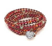 Infinite Memories Layered Leather Handmade Bracelet Boho Bohemian Style Multilayer Crystal Glass Natural Stone Beaded Wrap Bracelets Collection for Women, Leather, no gemstone