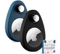 INFINITE ORBIT AirTag Holder for Kids - 2-Pack Hidden GPS Tag Case with Safety Pins - Compatible with Apple Tracking Device (AirTag Not Included) - Blue & Black - for Kids, Pets, Luggage