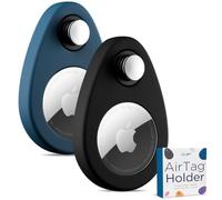 INFINITE ORBIT AirTag Holder for Kids - 2-Pack Hidden GPS Tag Case with Safety Pins - Compatible with Apple Tracking Device (AirTag Not Included) - Blue & Black - for Kids, Pets, Luggage