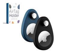 INFINITE ORBIT AirTag Holder for Kids - 2-Pack Hidden GPS Tag Case with Safety Pins - Compatible with Apple Tracking Device (AirTag Not Included) - Blue & Black - for Kids, Pets, Luggage