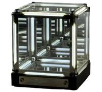 Infinite Space Abyss Lamp, 4D Tesseract Cube Infinite Space Abyss Light Touch Dimmable Infinity Mirror Cubes Rechargeable LED Hyper Cube Night Light(White)