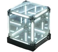 Infinite Space Abyss Lamp, 4D Tesseract Cube Infinite Space Abyss Light Touch Dimmable Infinity Mirror Cubes Rechargeable LED Hyper Cube Night Light(White)