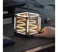 Infinite Space Abyss Lamp, Creative 4D Infinite Space Abyss Night Light, Touch Dimming, USB-C Rechargeable, Creating the Illusion of a Deep, Immersive 4D Tunnel for Futuristic Room Décor (Yellow)